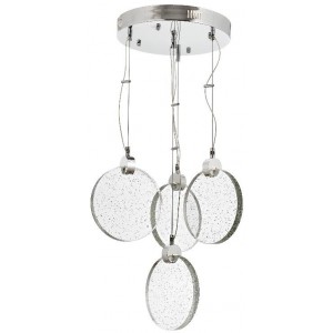 METAL LED and GLASS CHROME PLATED CHANDELIER 40 CM DIAMETER LOAD: 90 CM